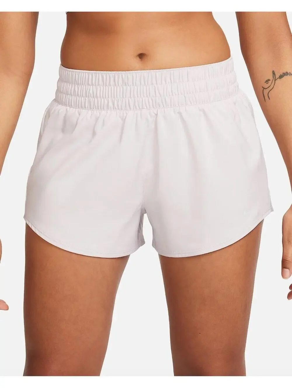 (C246) Nike Women’s Dri-FIT Running Shorts Brief-Lined Platinum Violet M Loose